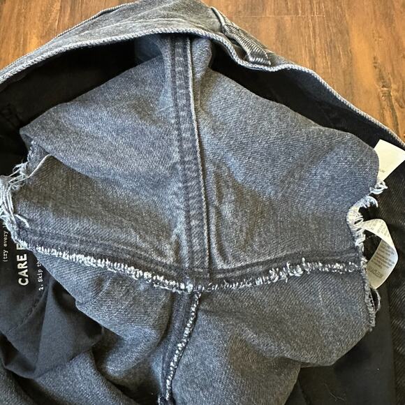 MADEWELL The Dad Jean Shorts Black Denim Button Fly Cut Off Frayed - Picture 5 of 9